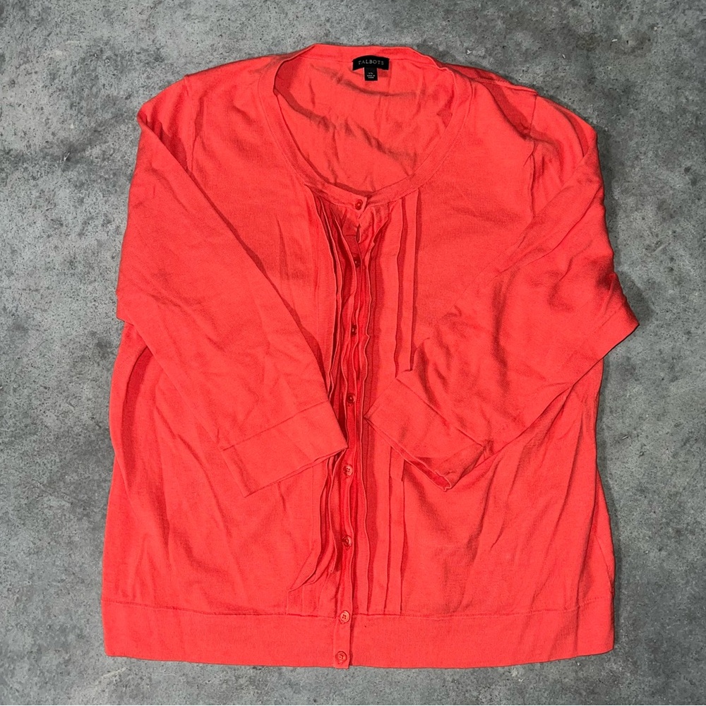 Talbots Coral-Red‎ Scoop Neck Knit Top